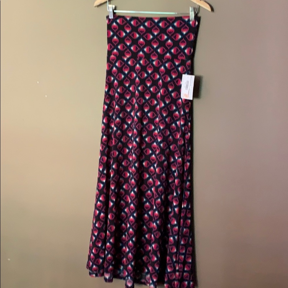 Lularoe maxi dress multi colors navy background
